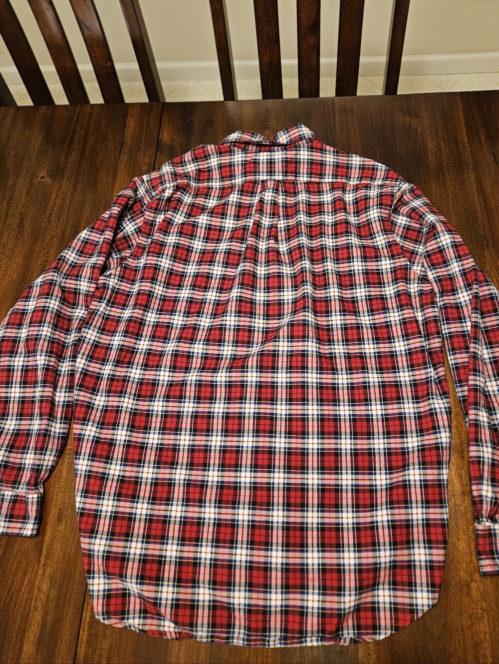 Ralph Lauren Mens Red Navy Plaid Button-Up Shirt - Picture 3 of 7